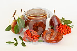 Rowanberries and pears jam