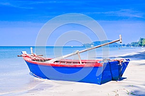 Rowboat on the beach.