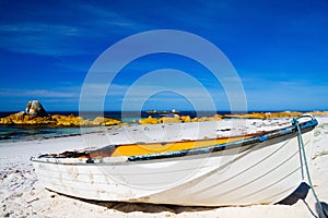 Rowboat on beach photo