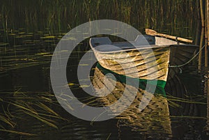 A rowboat on a beautioful Finnish lake outside of Salo