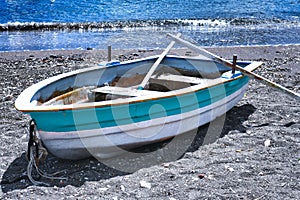 Rowboat On Deserted Sicilian Beach