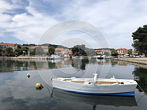 Rowboat in the harbor of Poljana