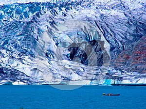 Rowboat at Hubbard Glacier