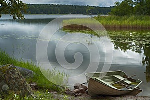 Rowboat at shore photo