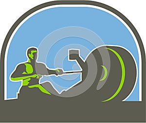 Rower Rowing Machine Half Circle Retro