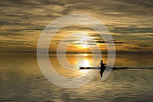 Rower in the sundown