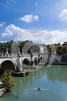 Rower in Tiber River