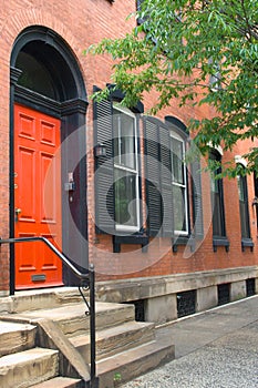 Rowhouse with Red Door