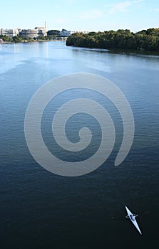 Rowing along the Potomac