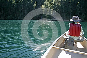 Rowing boat in the lake