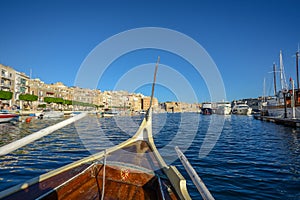 Rowing boat at malta harbor