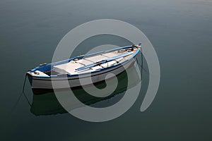 Rowing boat on the see