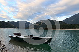 Rowing boat at Sylvensteinstausee