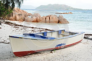 Rowing Boat on Tropical Shoreline