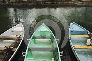 Rowing boats on Annecy canal