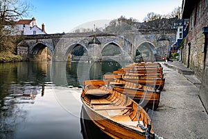 Rowing Boats below Elvet Bridge in Durham
