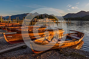 Rowing boats at Derwent Water