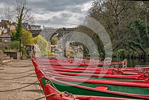 Rowing boats for hire at Knaresborough near Harrogate