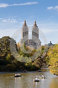 Rowing Boats on the Lake, Central Park, New York City