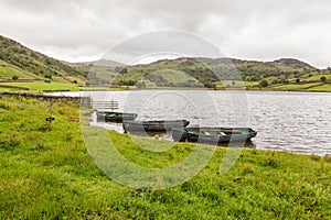 Rowing Boats at Watendlath Tarn, English Lake District, Cumbria, England.