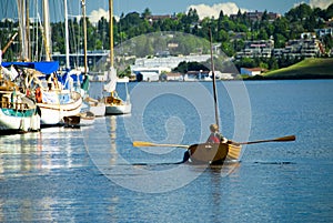 Rowing a Classic Wood Boat