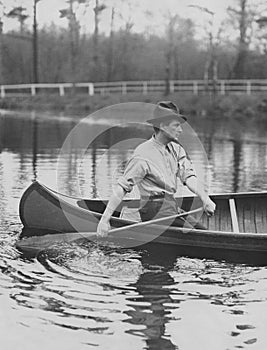 Rowing down the river photo