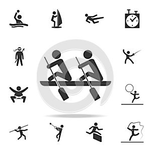 rowing icon. Detailed set of athletes and accessories icons. Premium quality graphic design. One of the collection icons for websi