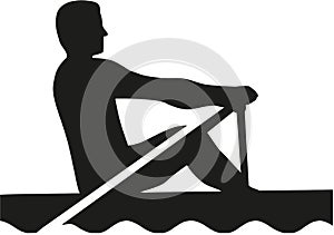 Rowing man silhouette photo