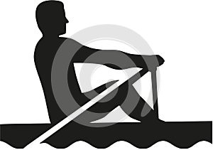 Rowing man silhouette