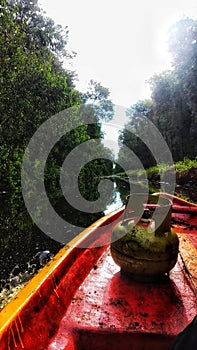 Rowing in Peakland Canals in Sumatera