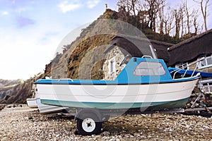 Rowing skiff on the harbourside