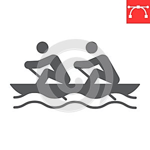 Rowing sport glyph icon