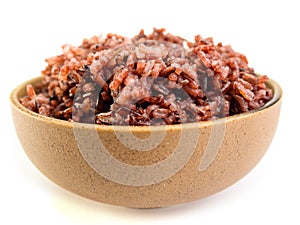 Rown rice, riceberry organic food ,Healthy food eating concept.