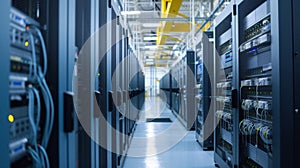 Rows of advanced highspeed routers line the factory floor powering our enhanced connectivity systems photo