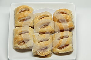 Rows of Appetizing Fresh Apple Pastries