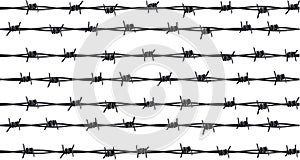 Rows of barbed wire