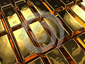 Rows of bullion, color background