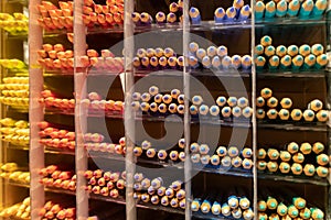 Rows of color pencil categorized