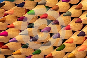 Rows of colored pencils showing patterns