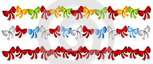 Rows Colorful Christmas Bows