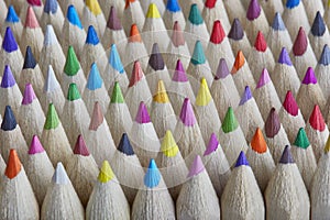 Rows of coloured pencils