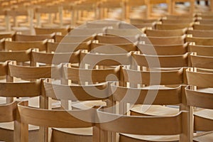 Rows of empty chairs