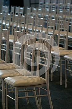 Rows of empty chairs