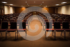 rows of empty chairs before the start of a seminar