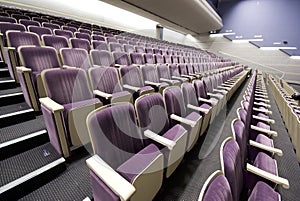 Rows of empty seats interior