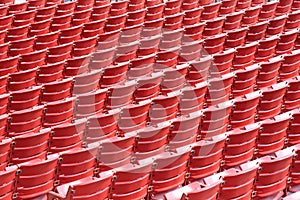 Rows of empty seats in an outdoor theat photo