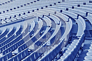 Rows of empty seats waiting for the audience in the gym