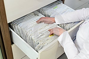 Rows of files in a medical office photo