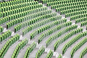 Rows of folded in empty stadium