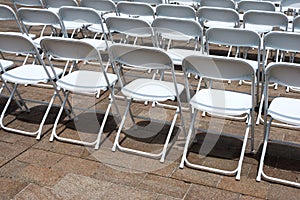 Rows of folding chairs